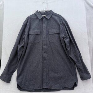LL Bean Chamois Cloth Shirt Mens XL Tall Gray Flannel Camp Outdoor Button Up